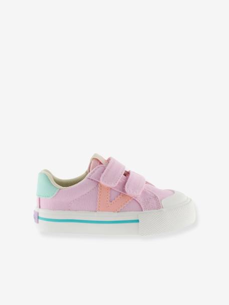 Baskets enfant en toile couleur Tribu Tiras Lona bleu jean+kaki+rose 12 - vertbaudet enfant 