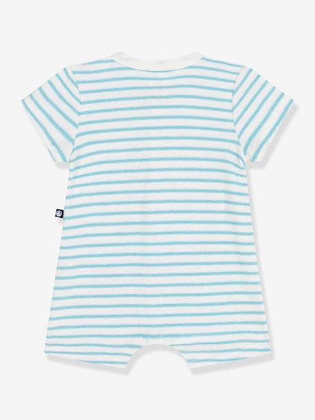 Combicourte bébé en éponge rayée bébé bleu 2 - vertbaudet enfant 