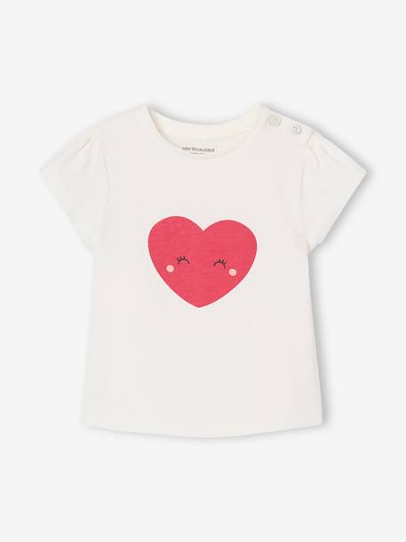 Lot de 3 t-shirts bébé fille manches longues écru+rayé rouge 12 - vertbaudet enfant 