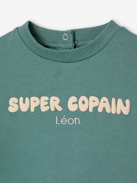 Sweat bébé personnalisable pressionné dos vert émeraude 4 - vertbaudet enfant 