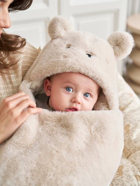 Bébé-Nid d'ange transformable en tapis à langer peluche 
