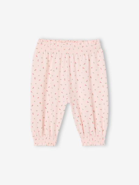 Pantalon naissance imprimé de petites fleurs rose pâle 1 - vertbaudet enfant 