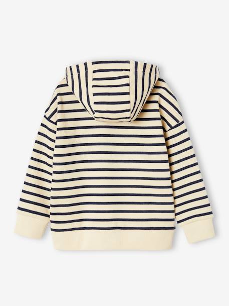 Sweat garçon à capuche rayé style marinière marine 4 - vertbaudet enfant 