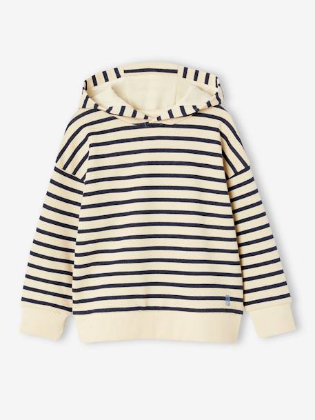 Sweat garçon à capuche rayé style marinière marine 3 - vertbaudet enfant 