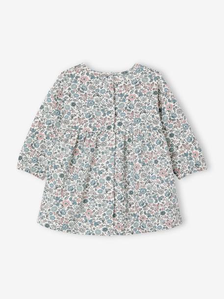 Ensemble bébé fille 3 pièces robe cardigan bandeau bleu grisé+corail+vieux rose 5 - vertbaudet enfant 