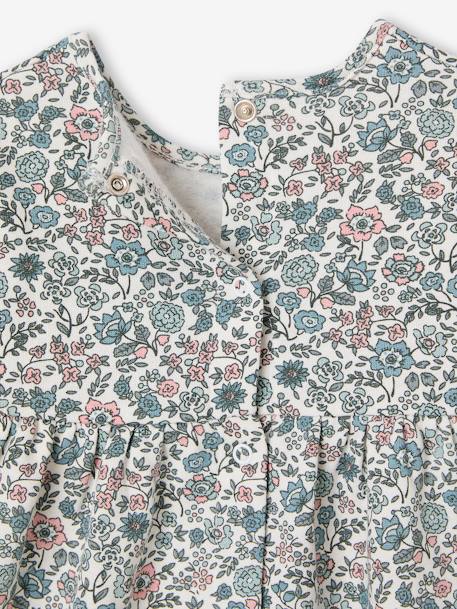 Ensemble bébé fille 3 pièces robe cardigan bandeau bleu grisé+corail+vieux rose 7 - vertbaudet enfant 