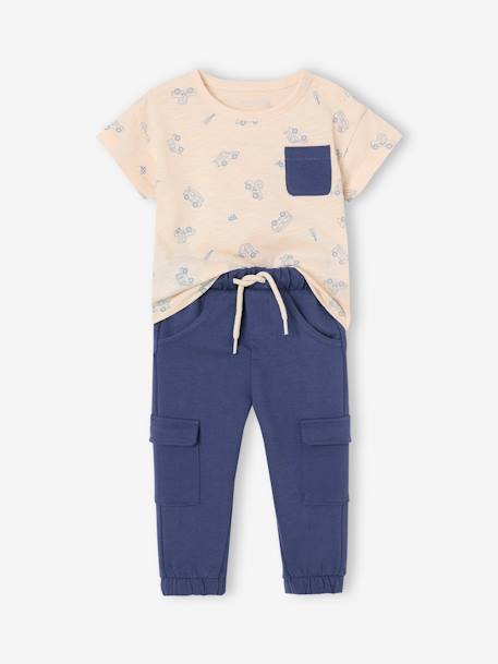 Ensemble T-shirt et pantalon en molleton bébé indigo 1 - vertbaudet enfant 