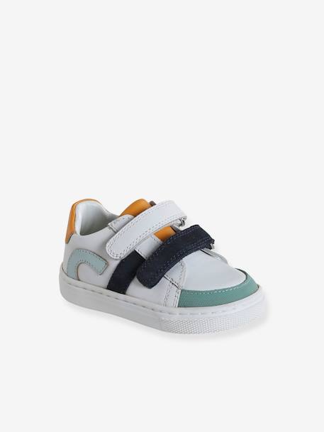 Baskets bébé garçon cuir à scratchs écru+lot blanc 7 - vertbaudet enfant 