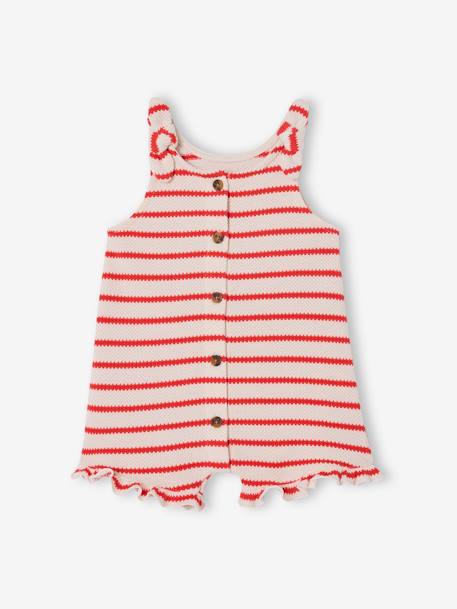 Combishort bébé fille jersey effet tricot rayé rouge 2 - vertbaudet enfant 