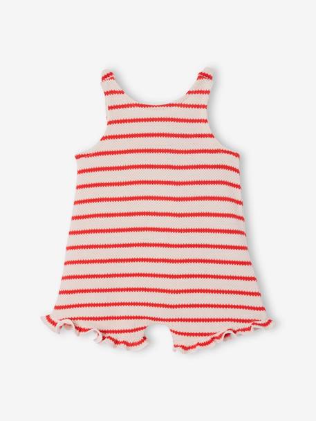 Combishort bébé fille jersey effet tricot rayé rouge 3 - vertbaudet enfant 