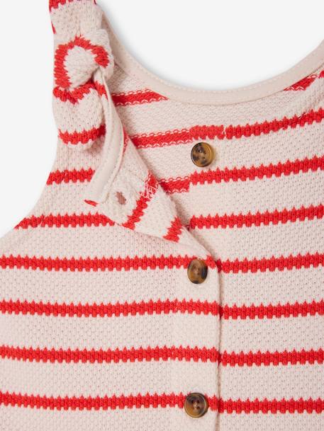 Combishort bébé fille jersey effet tricot rayé rouge 4 - vertbaudet enfant 