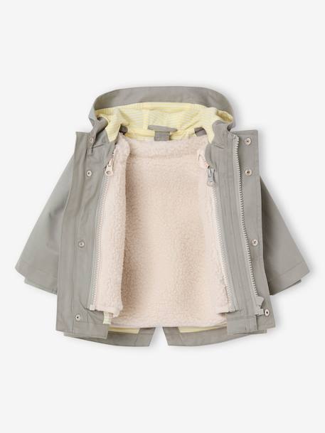 Parka 3 en 1 mi-saison bébé avec gilet sans manches en sherpa amovible vert sauge 4 - vertbaudet enfant 