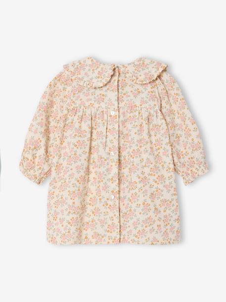 Robe fleurie bébé en gaze de coton vanille 2 - vertbaudet enfant 