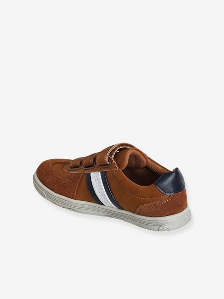 Tennis enfant garçon synthétique à scratchs BLEU FONCE UNI AVEC DECOR+marron 9 - vertbaudet enfant 