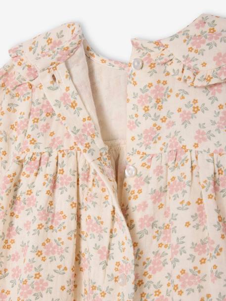 Robe fleurie bébé en gaze de coton vanille 3 - vertbaudet enfant 