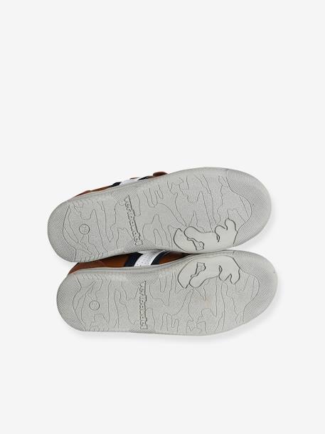 Tennis enfant garçon synthétique à scratchs BLEU FONCE UNI AVEC DECOR+marron 11 - vertbaudet enfant 