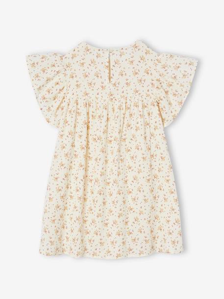 Robe fille en gaze de coton imprimée beige+beige imprimé+rose pâle+vanille 16 - vertbaudet enfant 