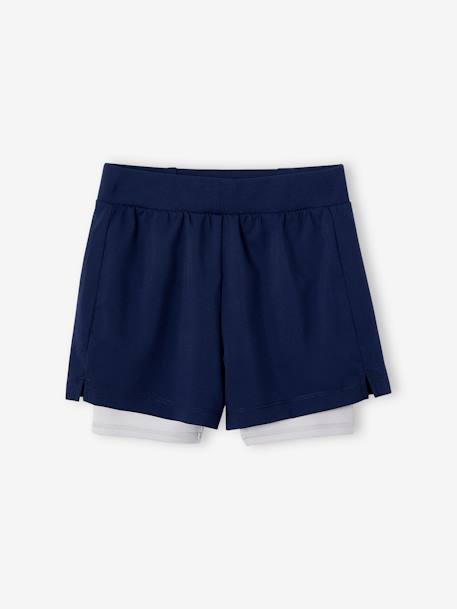 Short fille sport 2 en 1 matière technique corail+marine 5 - vertbaudet enfant 