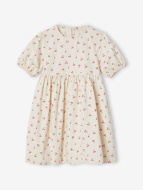 Robe fille manches ballon denim brut+rose+stone+vanille 13 - vertbaudet enfant 