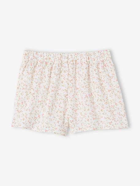 Jupe-short à fleurs cérémonie fille rose imprimé 3 - vertbaudet enfant 
