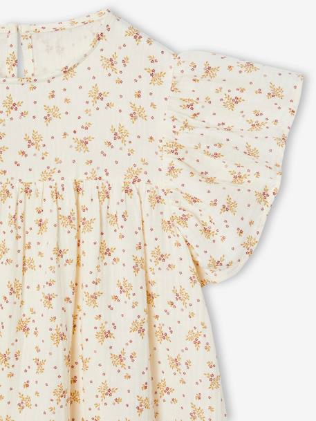 Robe fille en gaze de coton imprimée beige+beige imprimé+rose pâle+vanille 17 - vertbaudet enfant 