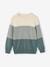 Pull colorblock garçon maille fantaisie bleu nuit+vert d'eau 4 - vertbaudet enfant 