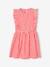 Robe fille en seersucker manches volantées blanc imprimé+carreaux rouge+vanille+vert sauge 5 - vertbaudet enfant 