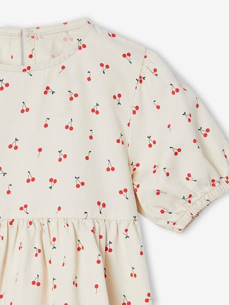 Robe fille manches ballon denim brut+rose+stone+vanille 15 - vertbaudet enfant 