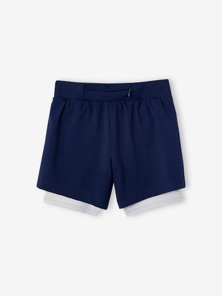 Short fille sport 2 en 1 matière technique corail+marine 6 - vertbaudet enfant 