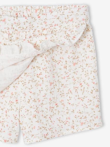 Jupe-short à fleurs cérémonie fille rose imprimé 4 - vertbaudet enfant 