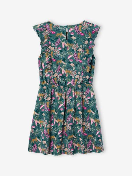 Robe fille imprimée manches volantées blanc imprimé+rose pâle+vert émeraude 9 - vertbaudet enfant 