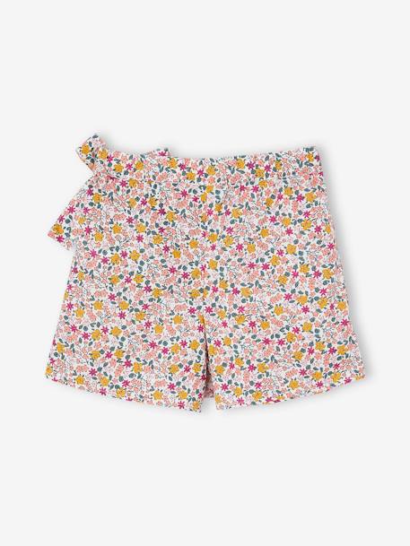 Jupe-short fille imprimée écru+vert d'eau 2 - vertbaudet enfant 