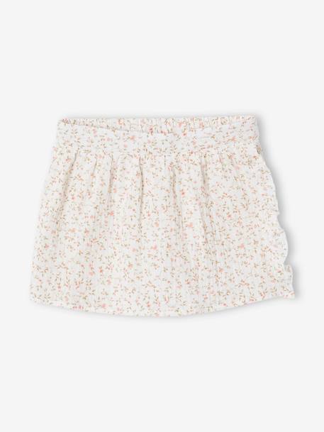 Jupe-short à fleurs cérémonie fille rose imprimé 1 - vertbaudet enfant 