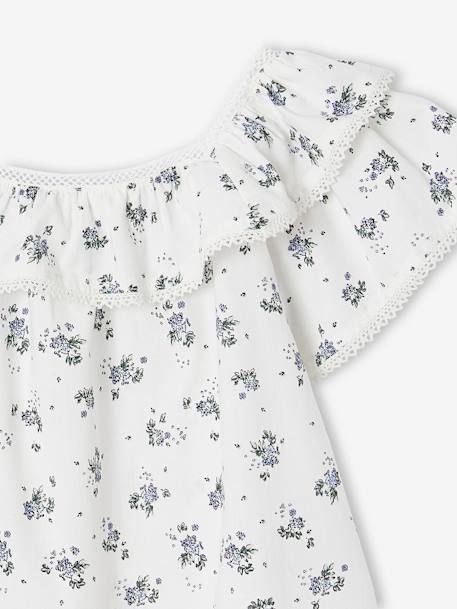 Blouse Imprimée fleurs fille blanc 3 - vertbaudet enfant 
