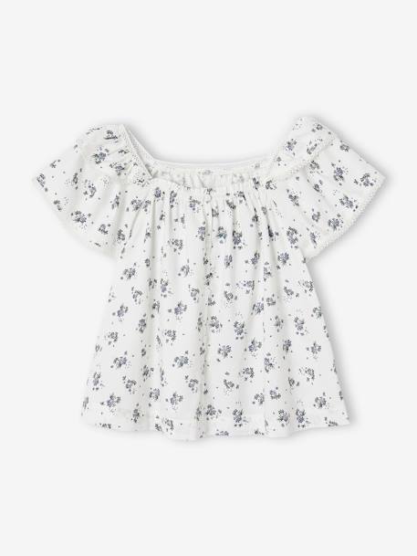 Blouse Imprimée fleurs fille blanc 2 - vertbaudet enfant 