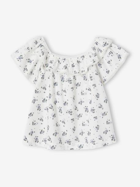 Blouse Imprimée fleurs fille blanc 1 - vertbaudet enfant 