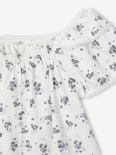 Blouse Imprimée fleurs fille blanc 4 - vertbaudet enfant 