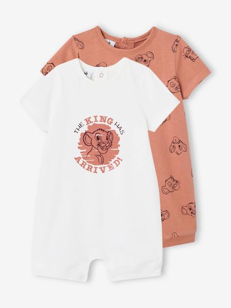 Lot de 2 Bodies Combinaisons bébé Disney Le Roi Lion écru 1 - vertbaudet enfant 