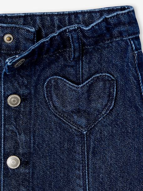 Jupe en jean boutonnée fille denim brut 4 - vertbaudet enfant 