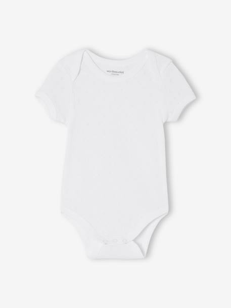Lot de 2 bodies naissance manches courtes en maille pointelle jaune pâle 3 - vertbaudet enfant 