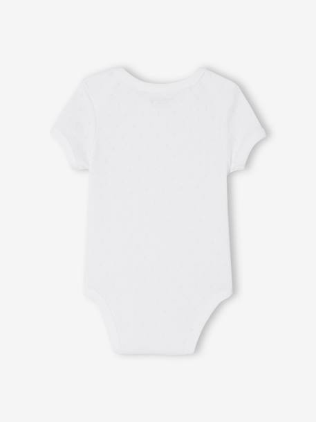 Lot de 2 bodies naissance manches courtes en maille pointelle jaune pâle 5 - vertbaudet enfant 