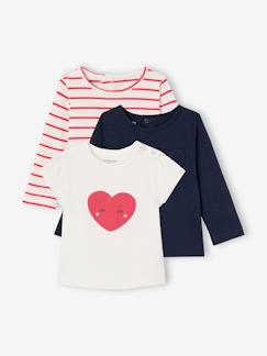 Lot de 3 t-shirts bébé fille manches longues  - vertbaudet enfant