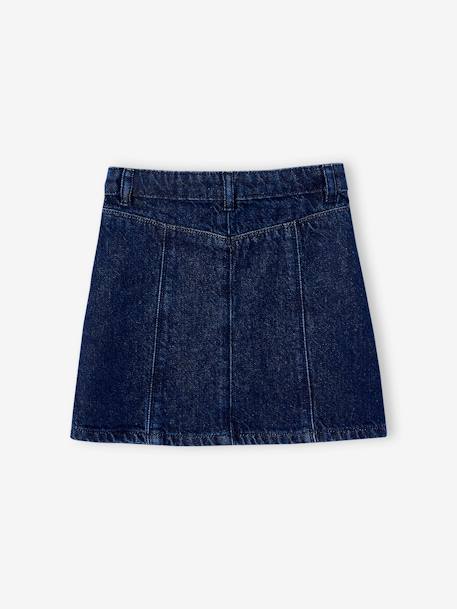 Jupe en jean boutonnée fille denim brut 3 - vertbaudet enfant 