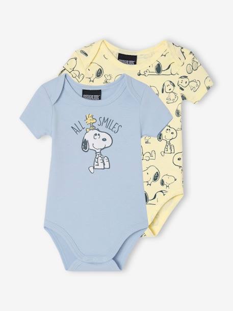 Lot de 2 Bodies bébé Snoopy Peanuts jaune pastel 1 - vertbaudet enfant 
