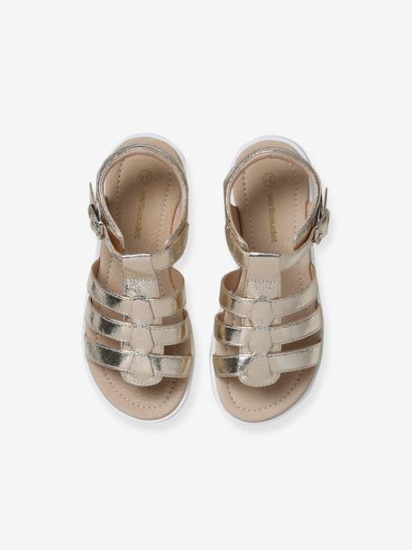 Sandales multi-brides enfant noir+or 11 - vertbaudet enfant 