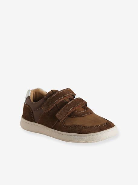 Baskets garçon cuir à scratchs marron 3 - vertbaudet enfant 