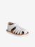 Sandales scratchées cuir bébé bout fermé blanc+lot rose 2 - vertbaudet enfant 