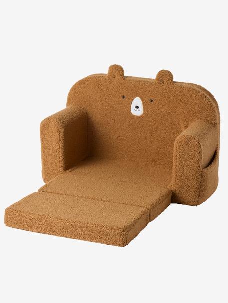 Canapé convertible en mousse et sherpa OURSON camel 5 - vertbaudet enfant 