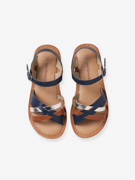 Sandales brides fantaisie cuir enfant lot bleu 4 - vertbaudet enfant 