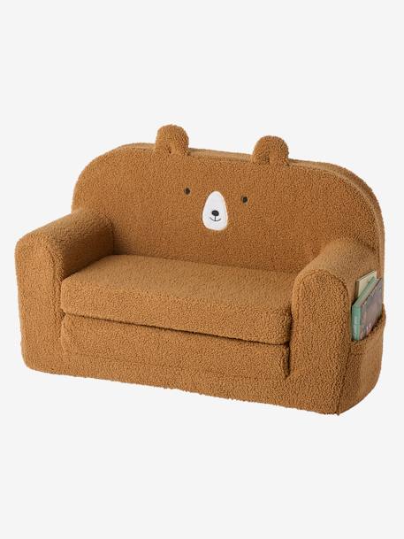 Canapé convertible en mousse et sherpa OURSON camel 4 - vertbaudet enfant 